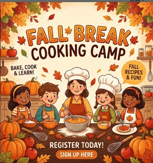 November 23rd - 25th - 9:30a to 2:30p - Fall Break Cooking Camp