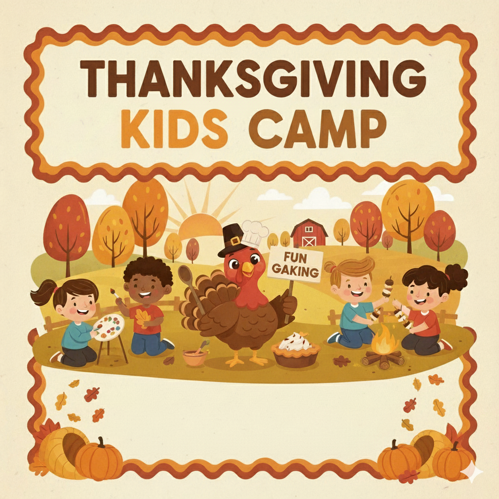 November 24, Mon. 9:30a -2:00p Thanksgiving Day Camp