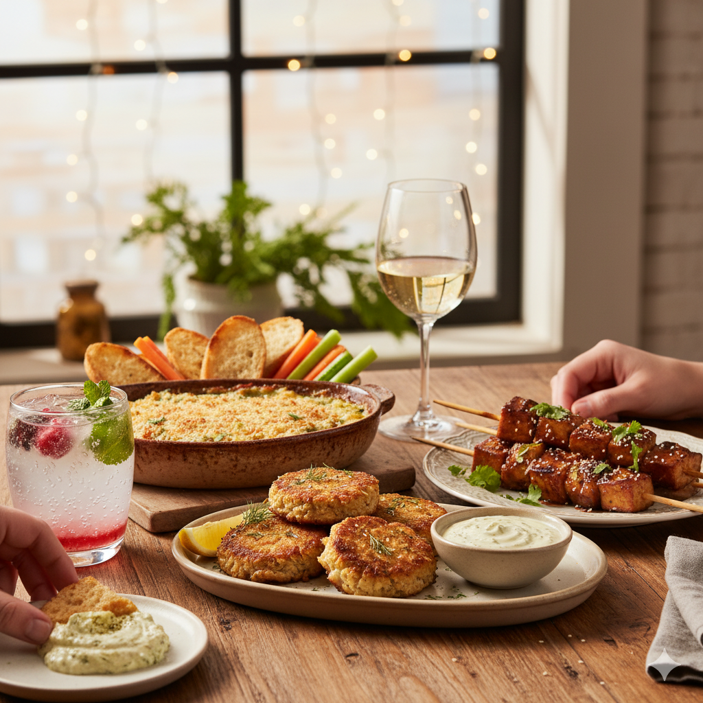 December 19, Fri. 6:00p - 8:30p - Elevated Appetizers: Mastering Elegant Plant-Based Bites Class