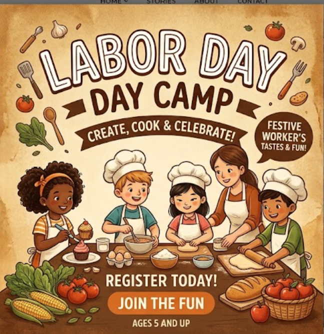 Sept 7th, Mon. 9:30a - 2:30p - Labor Day Kids Camp